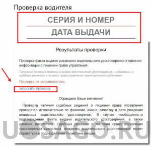 Проверка водителя по базе ГИБДД